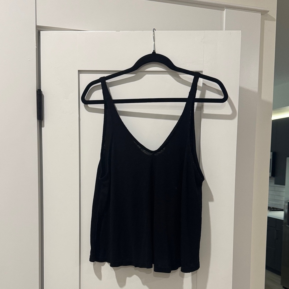 Free People Black V-Neck Flowing Camisole